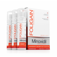 FOLIGAIN 5% MINOXIDIL пяна за мъже против косопад и оплешивяване 3х60мл - 3 Month Supply