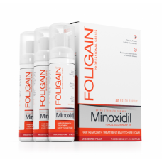 FOLIGAIN 5% MINOXIDIL пяна за мъже против косопад и оплешивяване 3х60мл - 3 Month Supply